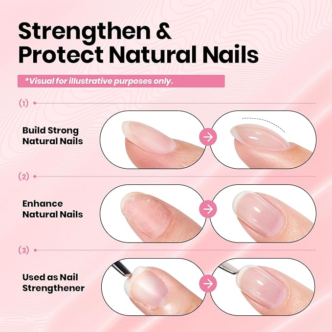 Beetles Builder Gel for Nails-Nail Thickening Strengthening Building Apex for Beginner DIY Salon at Home, Clear Builder Nail Gel, UV & LED Lamp Cured Needed