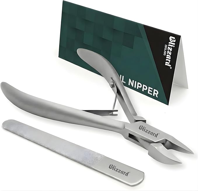 Ingrown Nail Clippers for Men with Ingrown Toenails – Blizzard Podiatrist Toenail Clipper Set German Forged (13cm - Concave - Smooth)