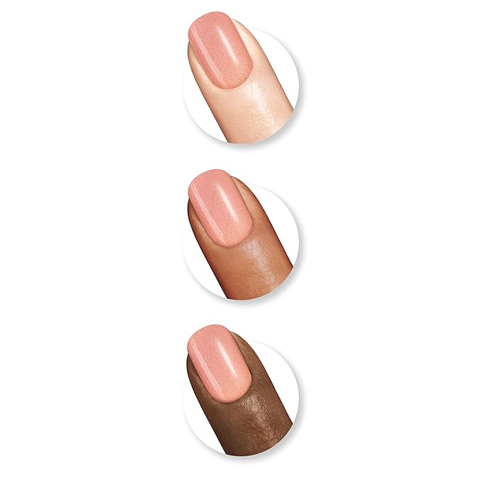 Sally Hansen Miracle Gel Salon Quality Nail Polish | Gel-Like Formula, Two-Step System, No UV Light Needed, Long Lasting | Opaque, Shimmer | 174 Shhhh-Immer | Rose Gold Nail Color