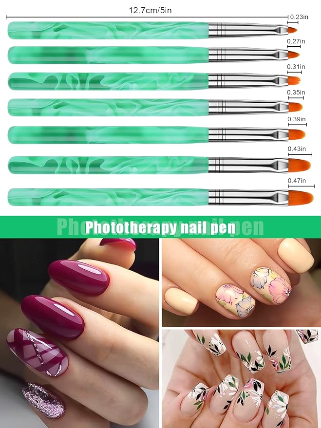 TOROKOM 19Pcs Nail Art Brushes Kolinsky Acrylic Brushes for Nails incl Gel Polish Nail Art Tools, Nail Design Brushes,Double Ended Dotting Tools for Acrylic Application Manicure,with Nail Dust Brush