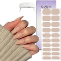 Semi Cured Gel Nail Strips – Real Gel Nail Polish Wraps for Brittle Nails | Waterproof Long Lasting Easy Peel-Off Removal | Hema-Free | 20-Piece Nude Salon Sticker Kit with UV Light