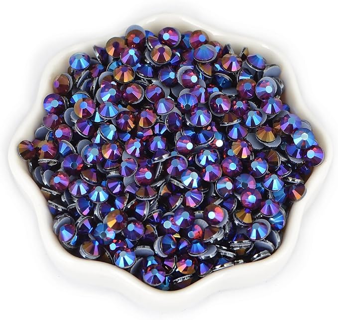 2880 pcs SS10 Amethyst AB Hotfix Rhinestones Flatback Round Crystal Glass Rhinestones Gems for Crafts Nail Face Art Clothes Shoes Bags DIY