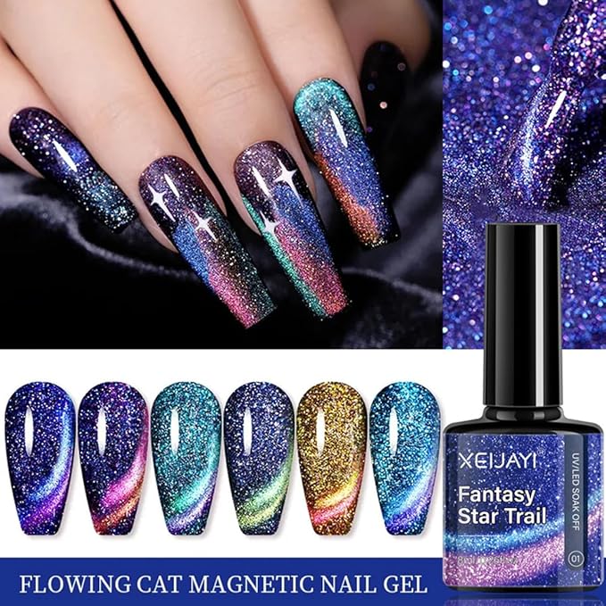 Complete Nail Studio Set with 48W UV LED Lamp, 24 Rainbow Colors, Cat Eye Gel Polish Kit, Nail Drill & More, Storage Box for Home Manicures