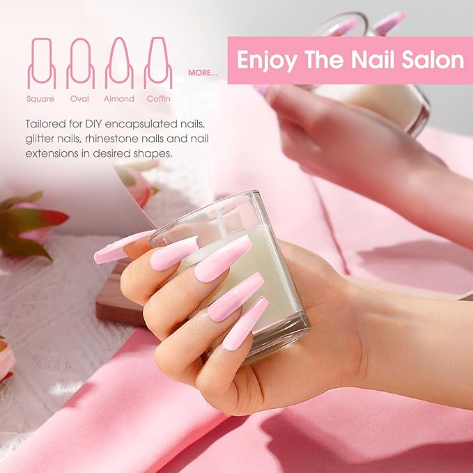 ROSALIND Pearl Pink Poly Extension Gel, 2.7 oz Pink Poly Nail Gel for Nail Art Decoration, builder Pinks Gel Nail Thickening Extension Easy to DIY Use at Home Need UV Lamp