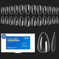 Beetles Gel Nail Tips Soft Nail Extension Set 504Pcs 12 Sizes Pre-Shape Clear Short Almond Nail Tips Press on Soft Gel Tips for Full Cover Soak off False Nails for Nail Art DIY Home Manicure
