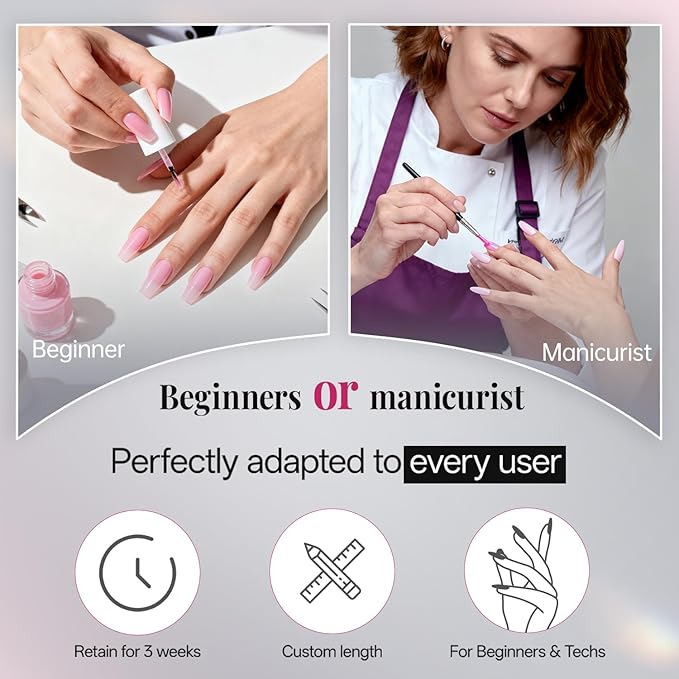 krofaue 500PCS Clear False Nails Tips - Half Cover Lady French Style Acrylic Artificial Tip Manicure with Box of 10 Sizes for Nail Tips Art Salons and Home DIY