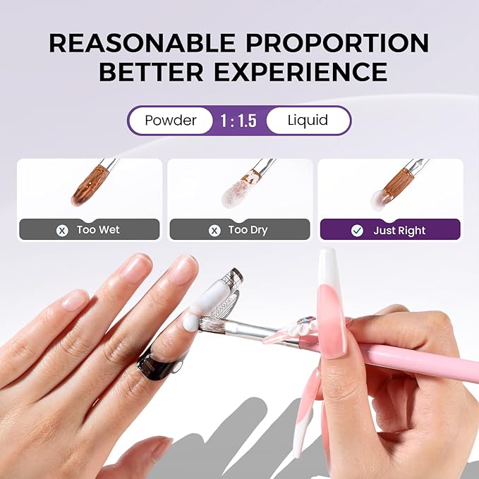 Acrylic Nail Kit for Beginners:Nails Kit Acrylic Set with 3PC Acrylic Powder 75ml Acrylic Liquid Set with Glitter Powder Top Coat Nail Tools Perfect Acrylic Nail Kit for DIY Nail Art at Home