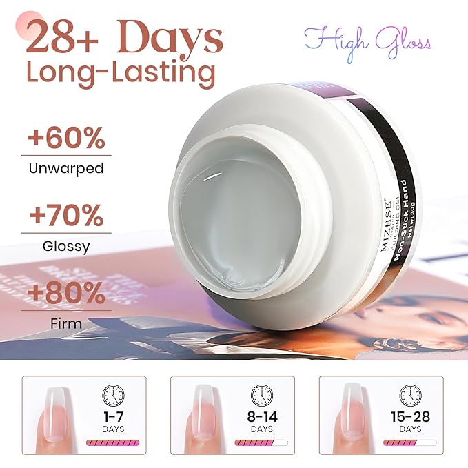 MIZHSE 30g 3D Gel Nail Art 5 in 1 Non-Sticky Hand Solid Builder Gel for Nails Sculpting Hard Gels with Dual Form for 3D Carving Patterns Flowers Nail Art Design Home DIY Manicure for Women