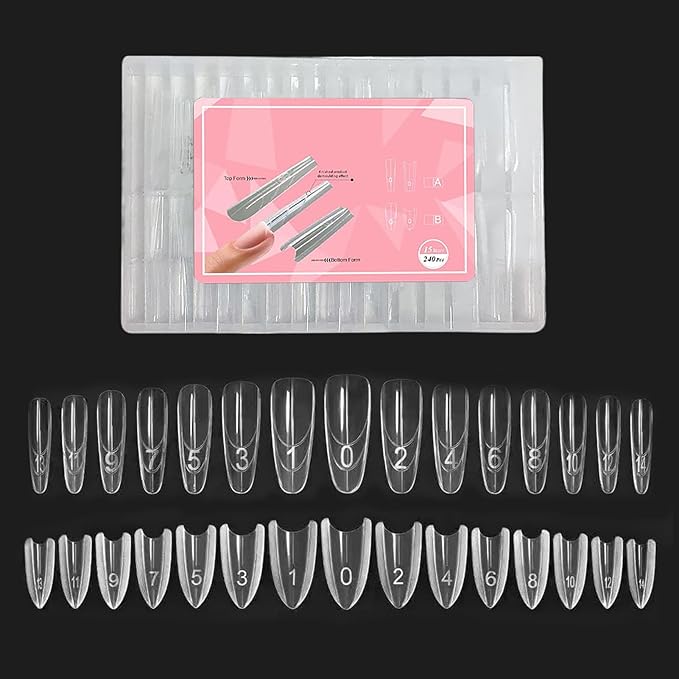 Nail Mold – Oval Extension Guide, Sandwich Paper Form, Clear Template | Transparent Flexible Sheet, Easy Shaping Tool for Salon Artists, Acrylic Gel Building, Professional Manicure Craft Design