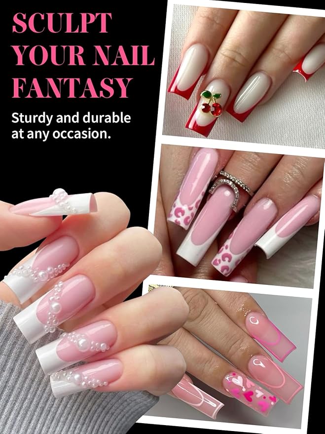 EBANKU Dual Nail Forms for Poly Extension Gel, 150 Pcs Reusable 15 Sizes Nail Extension Forms for Builder Gel Manicure Design Salon DIY