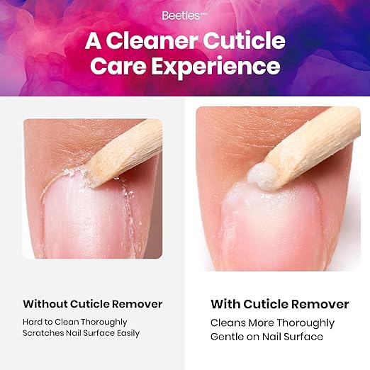 Beetles Pro Cuticle Remover - 40ml Each, Fast Drying Cuticle Remover Softener Liquid Gently Removes Dead Skin & Overgrown Cuticles for Nail Technicians, Professional Salon Manicure