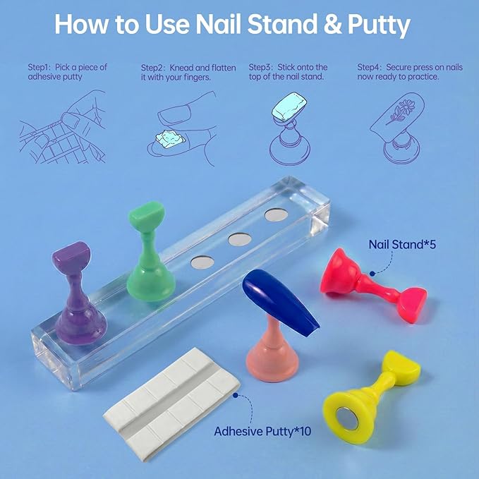 576 Pcs Medium Coffin Press on Nails, 24 Colors Glossy False Nails Full Cover Fake Nail Tips with 5 Nail Stands & 30 Nail Stickers for DIY Nail Art Practice & Daily Wear