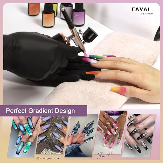 FAVAI 6 PCS Airbrush Gel Nail Polish 90 ML White Color (#102) for Nail Art, Non-Acetone Airbrush Gel Polish with Fine Mist, Nail Polish for Nail Gradients No Dilution, 6 * 15ML