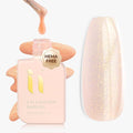 Hema Free Builder Base Gel, Soak Off Fall Winter Glazed Glitter Gel Polish for Strengthening Nail Repair, LED UV Curing 10ml, Salon Shine Finish