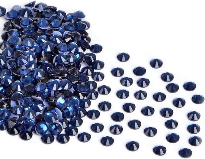 2880 Pieces SS16 Montana Hotfix Rhinestones Flatback Round Crystal Glass Rhinestones Gems for Crafts Nail Face Art Clothes Shoes Bags DIY