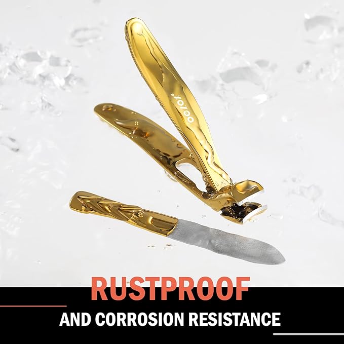 BEZOX Toe Nail Clippers for Seniors Long Handle - Toenails Clipper for Thick Nails, Fingernail Clipper for Men and Women - Golden