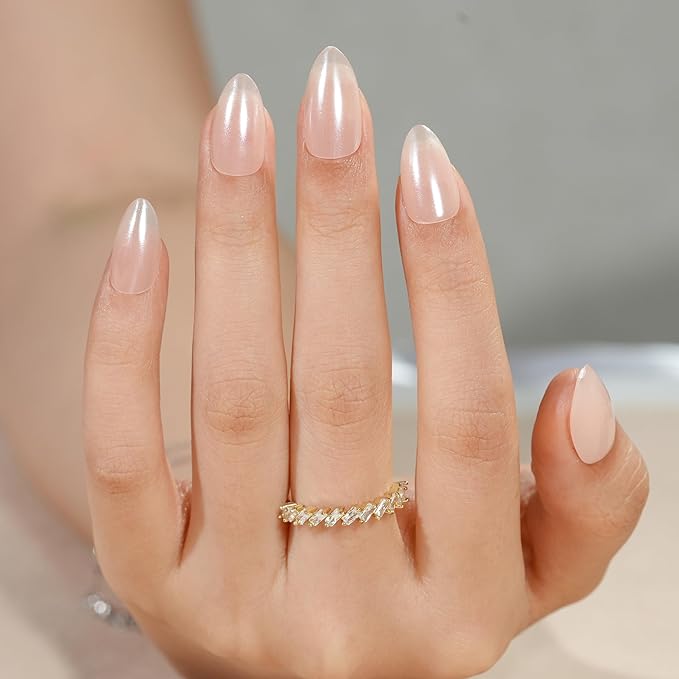 Press On Nails - Short Almond Nails, 160Pcs Acrylic Nails, Fake Nail Tips for DIY Nail Art, Soft Gel Nails, Glazed Donut, 16 Size