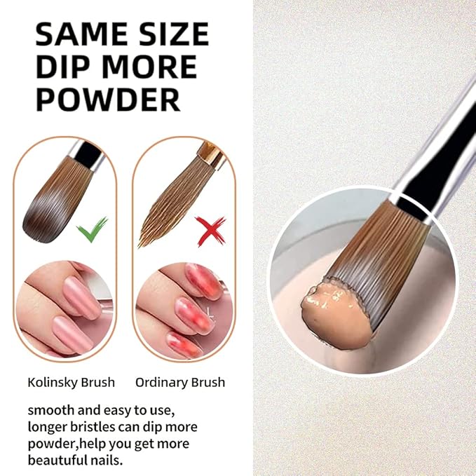 Acrylic Nail Brushes,100% Kolinsky Acrylic Nail Brush, Size 6 Nail Brush for Acrylic Application Round Oval Shaped, Nail Art Brushes for Acrylic Application Nail Extension Professional Nail Art Brush