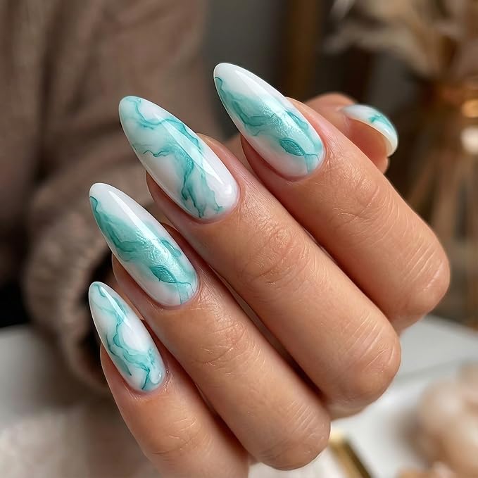 A'DOR BEAUTY Marble Ink for Nails Set - 12 Watercolors & 5 Metallic Shades, Blooming Gel Magic Nail Polish, Nail Art Supplies for Marbling, Veining & Abstract Nail Design - Marble-05