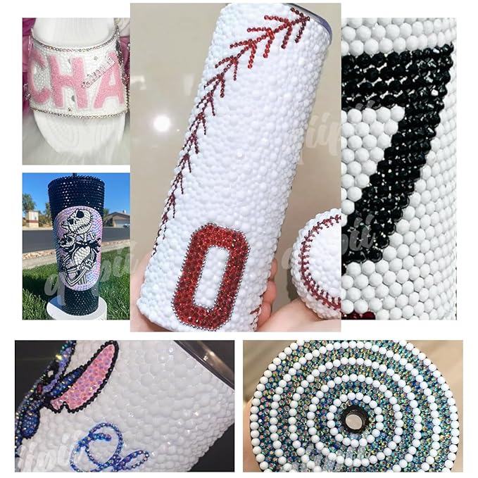 Pure White Resin Rhinestones w B7000 Glue for Bedazzling Crafting 2mm-6mm Flatback Jelly Stones Diamonds Gems Bedazzler Kit Charms for Nails Face Eyes Makeup Tumblers Bottles DIY Crafts Shoes