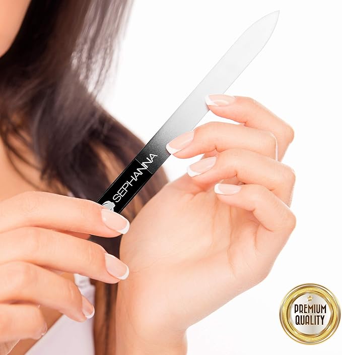 1 Pack Glass Nail File for Unisex Ultra Quality, Portable Crystal Nail File with Case for Mani & Pedicure- Smooth Finish for Natural & Acrylic Nails