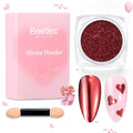 Beetles Valentines Red Chrome Nail Powder Mirror Effect Chrome Powder for Nails Metallic Red Gel Polish Nail Art DIY Decoration Gifts for Women