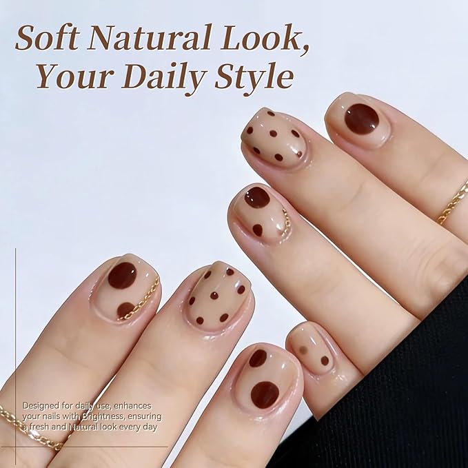 BORN PRETTY Nude Gel Nail Polish Set 6 Colors Grey Brown Chocolate Coffee Gel Polish Kit for Salon Manicure and Nail Art DIY at Home