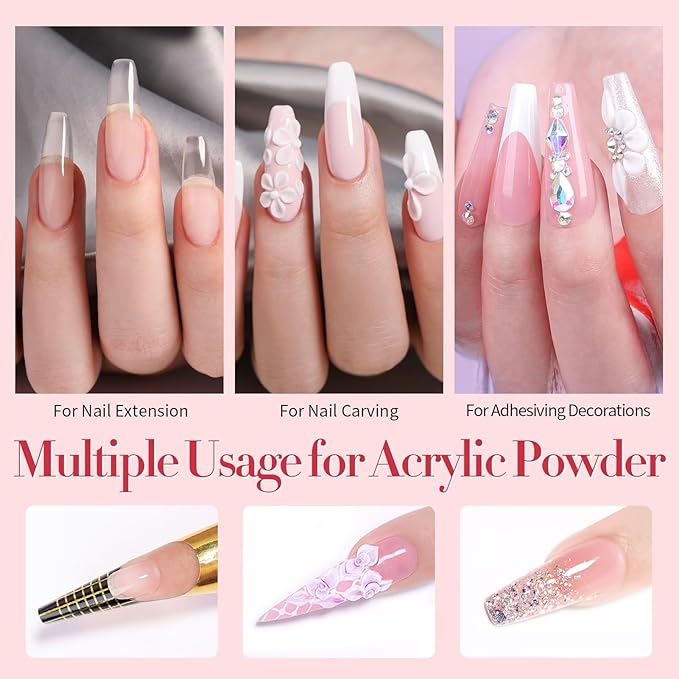 BORN PRETTY Acrylic Nail Kit with Drill - 92Pcs Acrylic Pwoder Set for Beginners With Everything Powder and Liquid Set for Nail Supplies Art Decoration Tools DIY Salon at Home