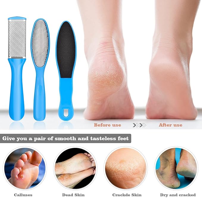 Pedicure Kits - Callus Remover for Feet, 23 in 1 Professional Manicure Set Pedicure Tools Stainless Steel Foot Care, Foot File Foot Rasp Dead Skin for Women Men Home Foot Spa Kit, Blue23