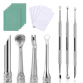 3 Pieces Silver Stainless Steel Double-End Nail Cuticle Pusher Nail Art Pre-Treatment Cuticle Remover Tool With 10 Sheets Sandpaper Dead Skin Removal Nail Cuticle Remover Trimmer Pen