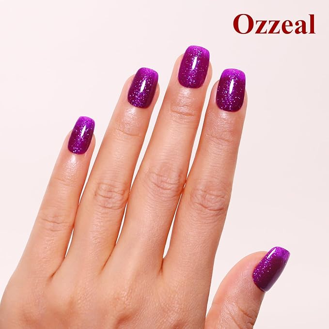 Dark Purple Iridescent Glitter Gel Nail Polish, Sparkle Shimmer Gel Glitter Nail Polish for Art DIY Manicure, 15ML