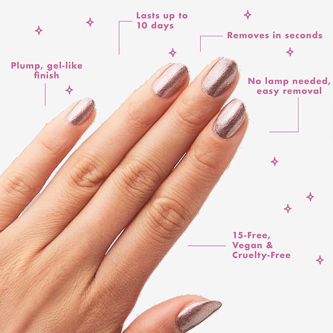 Olive & June Long Lasting Nail Polish | Plump Gel-Like Finish No Lamp Needed | Lasts up to 10 days | Salon-Quality 15-Free Vegan & Cruelty-Free Chip-Resistant | Sundance Shimmer