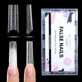 Makartt XL Tapered Square Nail Tips with Alignment Guides, Half Cover Fake Nails, Natural C Curve, Matte Clear Straight Nails for Extension, Nail Art Design Manicure Salon Home DIY, 240pcs 12 Sizes