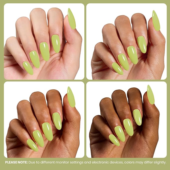 Beetles Green Gel Nail Polish - Fresh Pistachio 15ML/0.51Fl Oz, Light Green Gel Nail Polish, Neon Lime Color Soak Off UV LED Lamp Pastel Nails Art, Manicure Salon DIY Spring St Patricks Day Nails