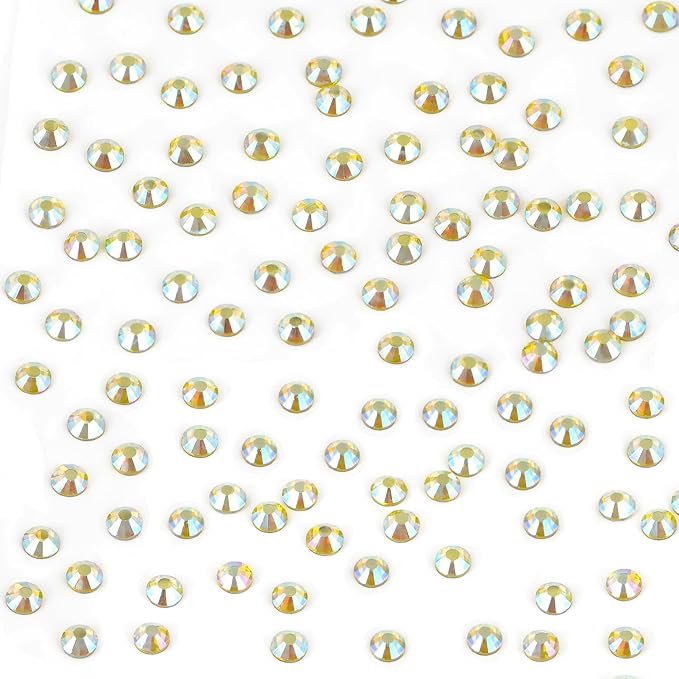 Bymitel Hotfix Crystal Rhinestones Round Gems Iron on DIY Jewelry Making Flat Back for Crafts,Citrine AB, 3mm(SS12/2880pcs)