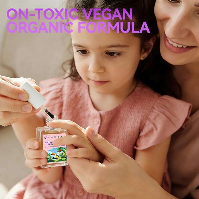 Gelike ec Stop Kids Nail Biting: Strong Extra Bitter Polish for Children - Safe Non Toxic Japanese Vegan Organic Formula to Stop Nail Biting & Thumb Sucking - Long Lasting Clear Treatment