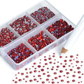 NCB Hotfix Iron on 8000pcs Crystal Rhinestones Round Gem for Crafts Decoration DIY Jewelry Making with a Picking Pen (Siam, 6Sizes SS3-SS12)