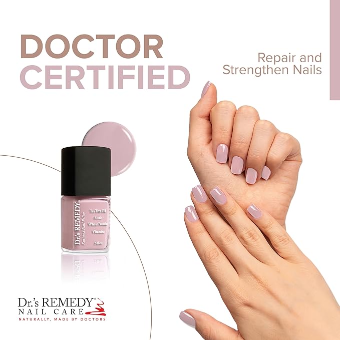 Dr’s Remedy Enriched Nail Polish: Non Toxic, All Natural, and Organic - Doctor Formulated: Strengthens, Restores, Heals, and Protects '24-Free' - BELOVED Blush