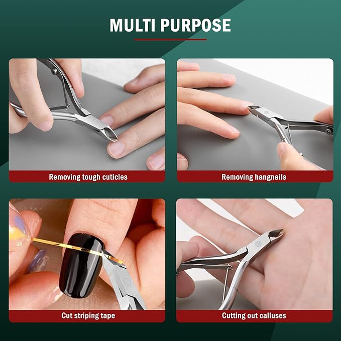 FVION Precision Cuticle Clippers – Professional Cuticle Trimmer and Dead Skin Remover, Sharp Stainless Steel Nail Tool for Manicure and Pedicure - 5mm