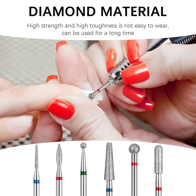 Cuticle Drill Bit,Nail Drill Bits Flame Cuticle Clean Drill Bit for 3/32''Electric Nail File Machine Cuticle Bit Nail Prep Tool (Red Bule Green, Mix)