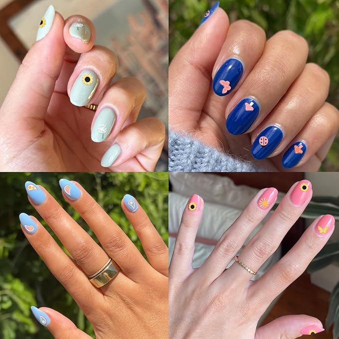 Olive & June Nail Art Stickers | Easy-to-Use Nail Designs | Nail Art Made Easy | Hand-Screened, No-Fade Ink | Accent, Mix & Match, or Cover Chipped Polish | Feeling Groovy