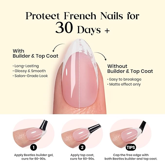Beetles Yellow French Tips Press On Nails, Pastel Spring Press On Nails Short Almond 160 Pcs, Yellow Fake Nail Tips Soft Nail Gel False Nails Art DIY For Women