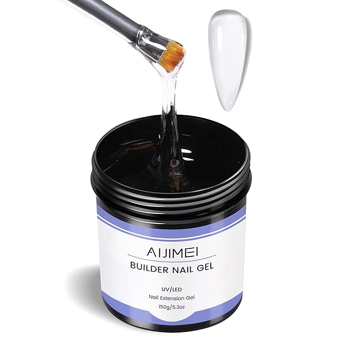 AIJIMEI Clear Hard Gel Builder Gel for Nails 150g 5oz Nail Extension Strengthening and Care Color and Decoration Application (Clear-150g)
