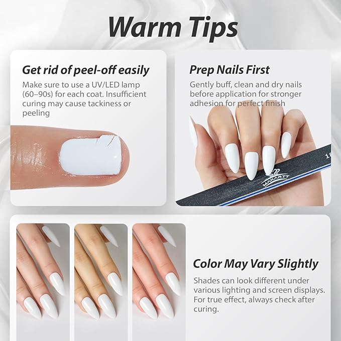 Makartt Ultra-Pigmented White Gel Nail Polish 15ml, One N'Done White Gel Polish One-Coat High-Gloss Ceramic Shine, Salon-Grade UV Nail Art Manicure DIY Salon Home