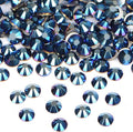 2880PCS Art Nail Rhinestones Non Hotfix Glue Fix Round Crystals Glass Flatback for DIY Jewelry Making with one Picking Pen (ss6 2880pcs, Mine Blue)