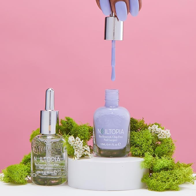 Nailtopia Bio-Sourced, Chip-Free Nail Lacquer - Fast Dry Nail Polish - Superfood-Infused - Natural Nail Polish - Keep It 100-0.41 oz
