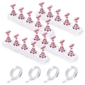 JUSTOTRY 4 Sets Pink Nail Painting Practice Stand With 1M Double-sided Tape Acrylic Fake Nail Art Holder For Press Ons Magnetic Nail Display Design Tools Kit Accessories For Home Diy Salon Supplies