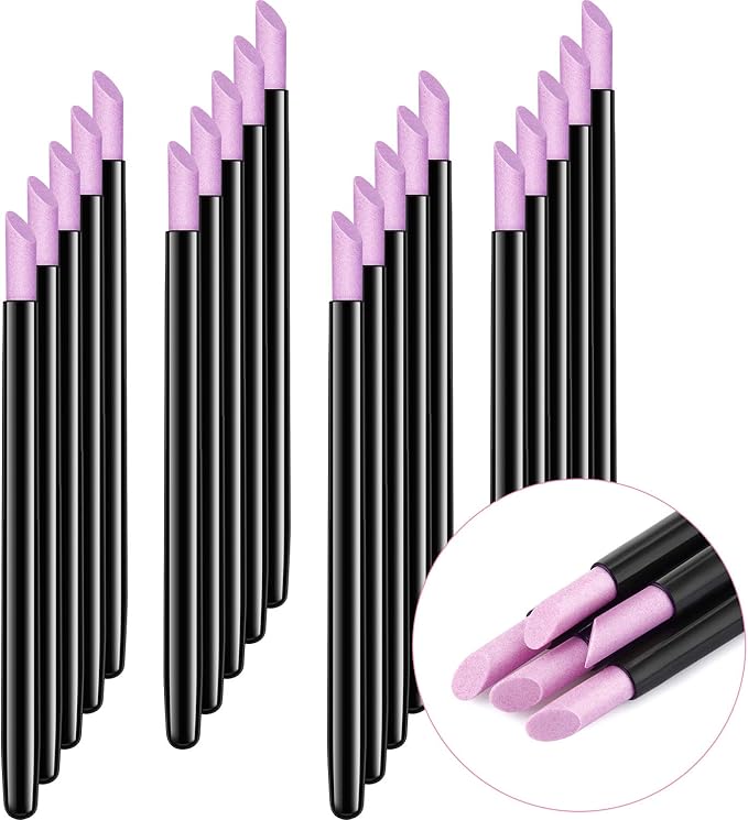 Boao 20 Pieces Pumice Stone Nail File Cuticle Stone Pusher Nail Sanding Sticks Art Pen Cuticle Remover Trimmer Buffer Manicure Tools for Household Beauty Salon Peeling Dead Skin Repairing