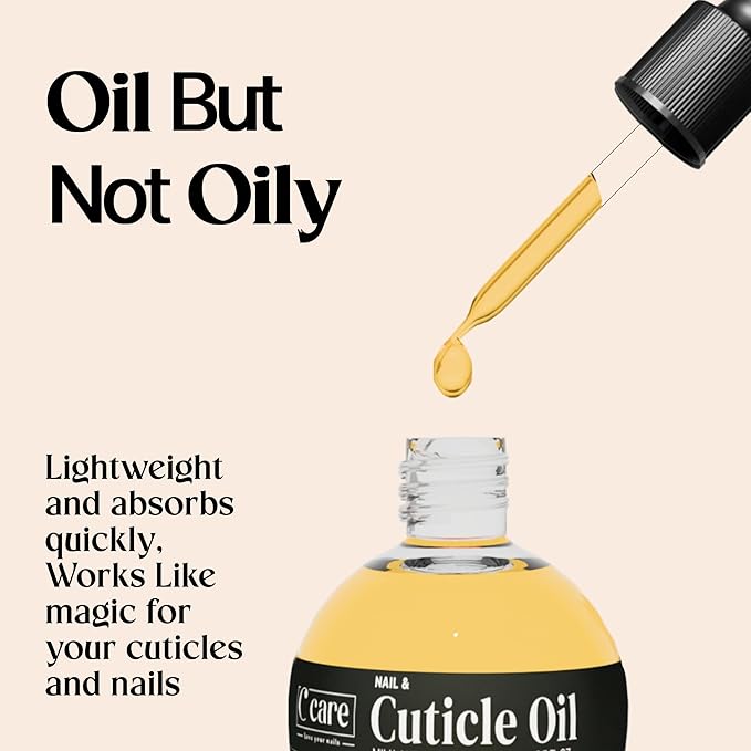 C CARE Cuticle Oil For Nails - Milk and Honey Nail Oil - Repairs Moisturizes and Strengthens Nails and Cuticles Overnight - Dropper & Brush included - Large 2.5 oz bottle