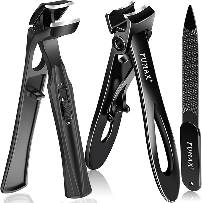 Toenail Clippers for Seniors for Thick Toenails with Wide Opening, Heavy Duty Angled Nail Clippers for Men with Long Handle, Large Fingernail Clippers with Catcher Gifts for Men Women Adults
